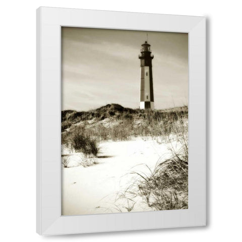 Cape Henry Light II White Modern Wood Framed Art Print by Hausenflock, Alan
