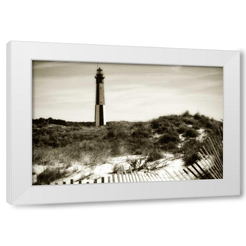 Cape Henry Light III White Modern Wood Framed Art Print by Hausenflock, Alan