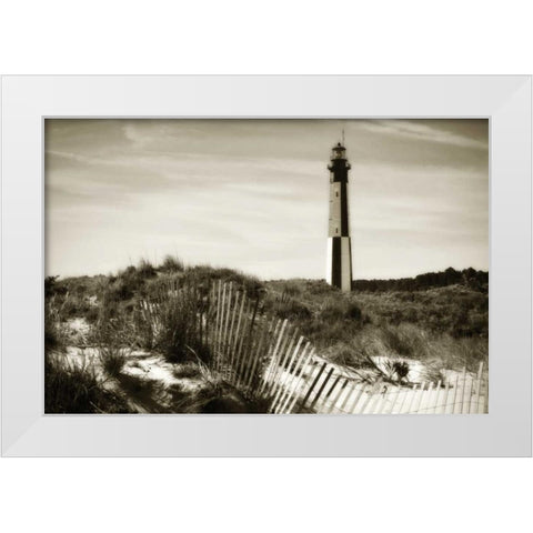 Cape Henry Light IV White Modern Wood Framed Art Print by Hausenflock, Alan
