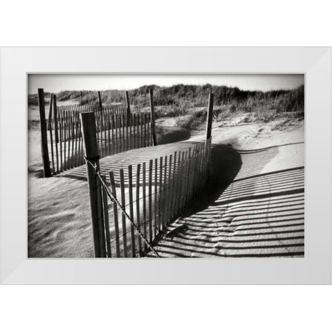 Dunes Fence IV White Modern Wood Framed Art Print by Hausenflock, Alan