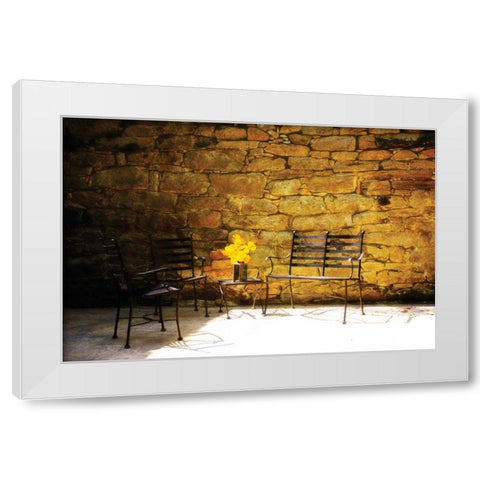 Peaceful Patio I White Modern Wood Framed Art Print by Hausenflock, Alan