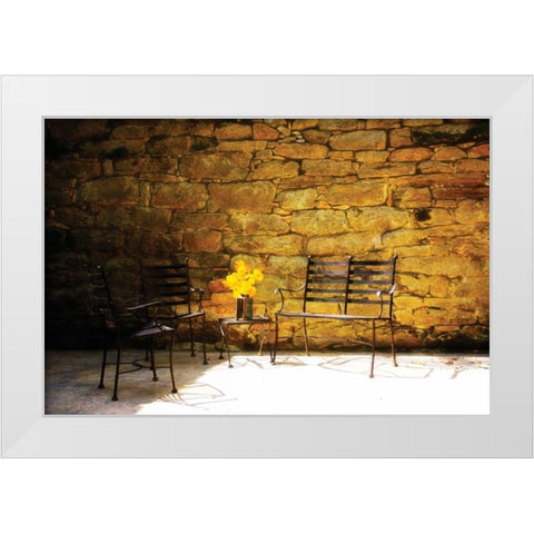 Peaceful Patio I White Modern Wood Framed Art Print by Hausenflock, Alan