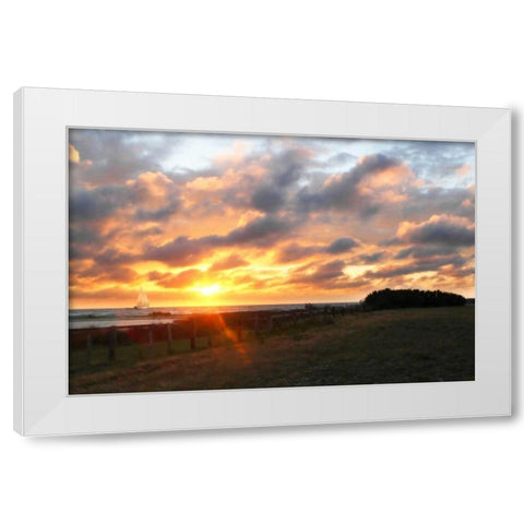 East Bay Sunrise III White Modern Wood Framed Art Print by Hausenflock, Alan