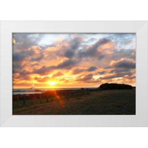 East Bay Sunrise III White Modern Wood Framed Art Print by Hausenflock, Alan