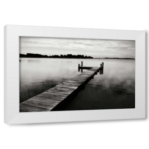 Lonely Dock IV White Modern Wood Framed Art Print by Hausenflock, Alan
