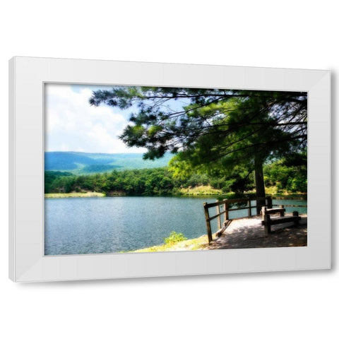 Douthat Lake II White Modern Wood Framed Art Print by Hausenflock, Alan