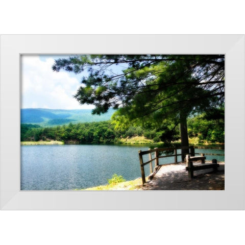 Douthat Lake II White Modern Wood Framed Art Print by Hausenflock, Alan