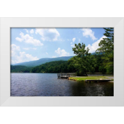 Douthat Lake VI White Modern Wood Framed Art Print by Hausenflock, Alan