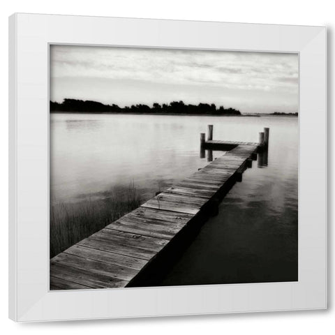Lonely Dock VI White Modern Wood Framed Art Print by Hausenflock, Alan
