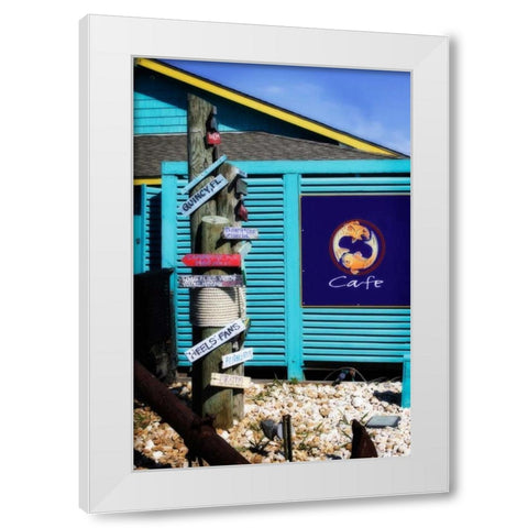 Which Way Cafe I White Modern Wood Framed Art Print by Hausenflock, Alan