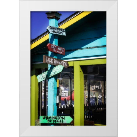 Which Way Cafe II White Modern Wood Framed Art Print by Hausenflock, Alan