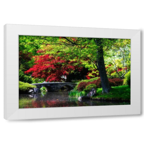 Meisho Garden I White Modern Wood Framed Art Print by Hausenflock, Alan