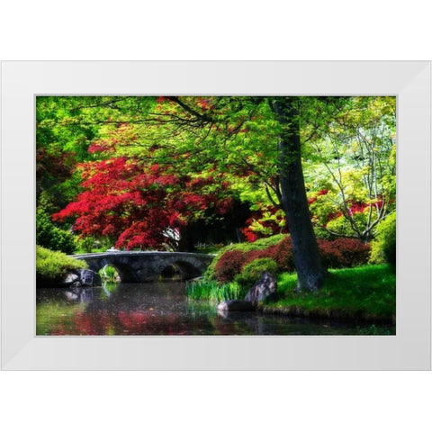 Meisho Garden I White Modern Wood Framed Art Print by Hausenflock, Alan