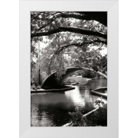 Garden Bridge II White Modern Wood Framed Art Print by Hausenflock, Alan