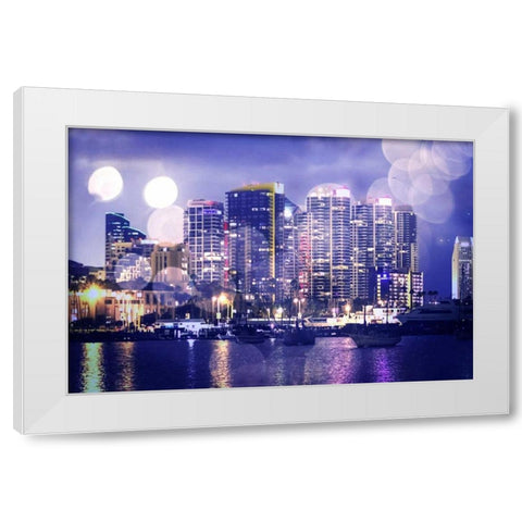 City Lights II White Modern Wood Framed Art Print by Hausenflock, Alan