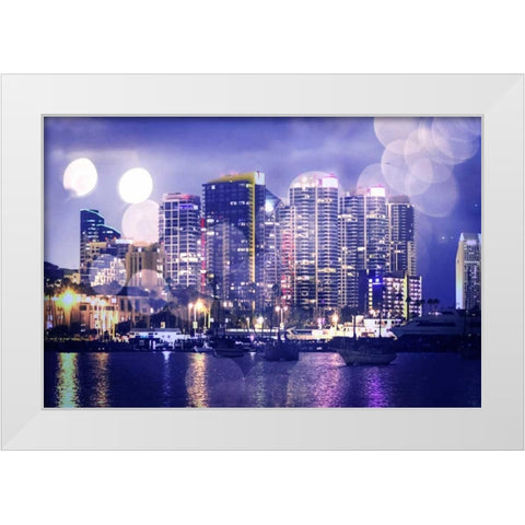 City Lights II White Modern Wood Framed Art Print by Hausenflock, Alan