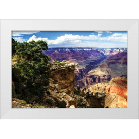 The Canyon III White Modern Wood Framed Art Print by Hausenflock, Alan