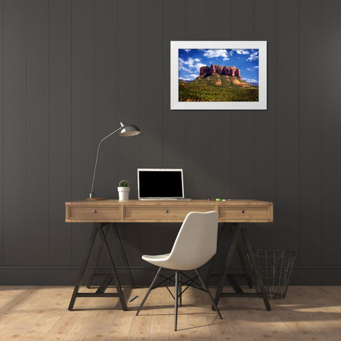 Silent Monolith I White Modern Wood Framed Art Print by Hausenflock, Alan