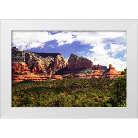 Red Rock Mountains I White Modern Wood Framed Art Print by Hausenflock, Alan
