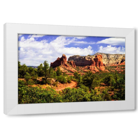 Red Rock Mountains II White Modern Wood Framed Art Print by Hausenflock, Alan