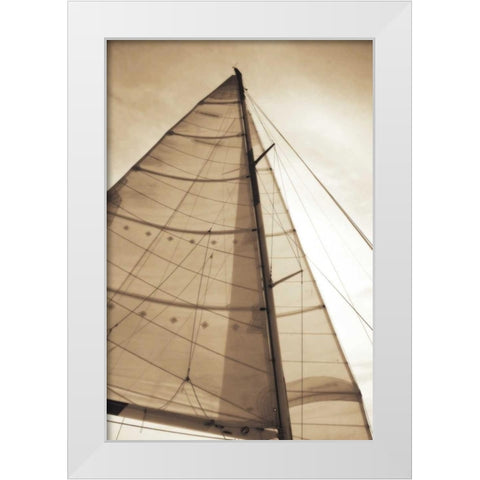 Beaufort Sails I White Modern Wood Framed Art Print by Hausenflock, Alan