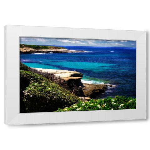 La Jolla Beach III White Modern Wood Framed Art Print by Hausenflock, Alan