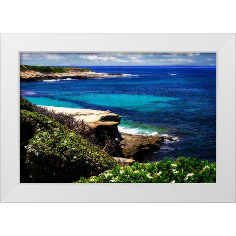 La Jolla Beach III White Modern Wood Framed Art Print by Hausenflock, Alan