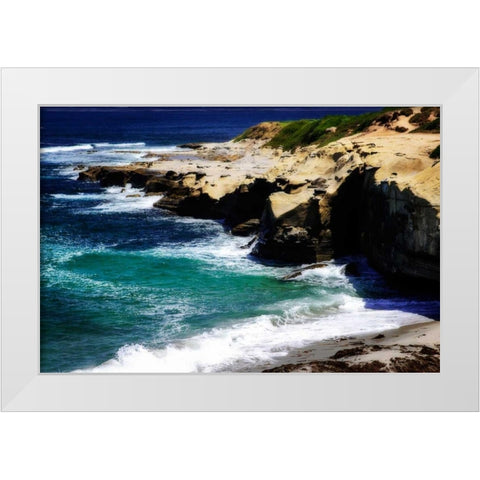 La Jolla Beach IV White Modern Wood Framed Art Print by Hausenflock, Alan