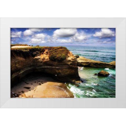 Sunset Beach I White Modern Wood Framed Art Print by Hausenflock, Alan