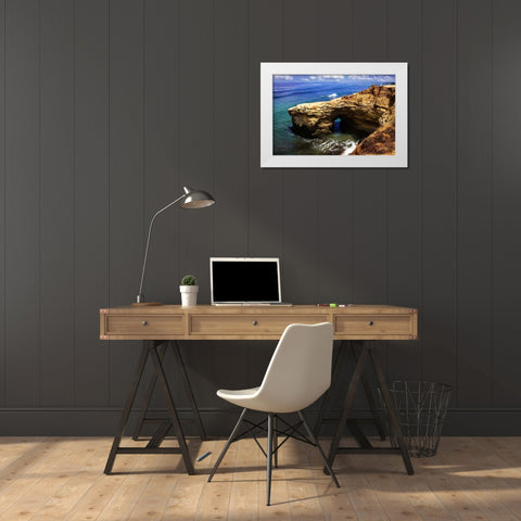 Sunset Beach II White Modern Wood Framed Art Print by Hausenflock, Alan