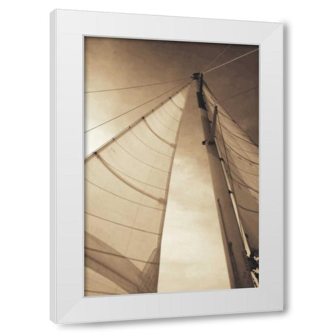 Beaufort Sails II White Modern Wood Framed Art Print by Hausenflock, Alan
