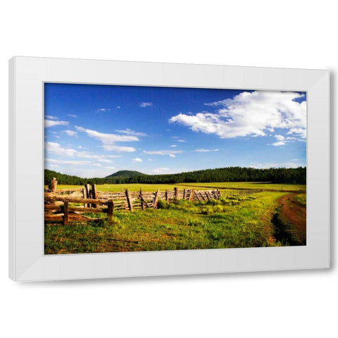 Big Sky Ranch I White Modern Wood Framed Art Print by Hausenflock, Alan