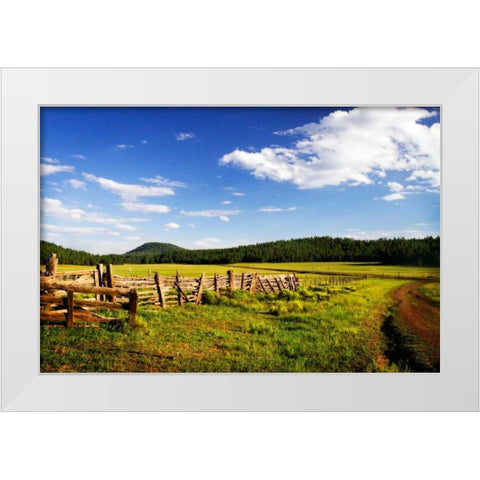 Big Sky Ranch I White Modern Wood Framed Art Print by Hausenflock, Alan