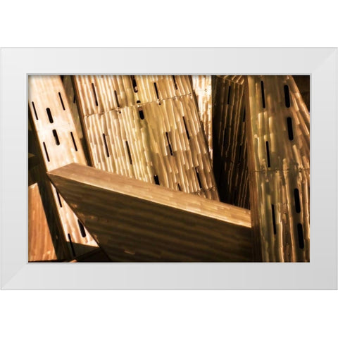 Burnished Modern III White Modern Wood Framed Art Print by Hausenflock, Alan