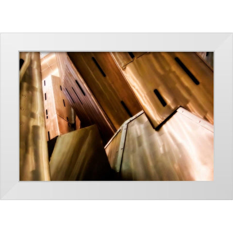 Burnished Modern IV White Modern Wood Framed Art Print by Hausenflock, Alan