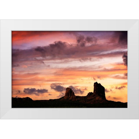 Sunset in the Valley II White Modern Wood Framed Art Print by Hausenflock, Alan