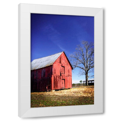 Old Tobacco Barn III White Modern Wood Framed Art Print by Hausenflock, Alan