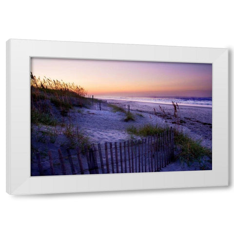Lavender Beach II White Modern Wood Framed Art Print by Hausenflock, Alan