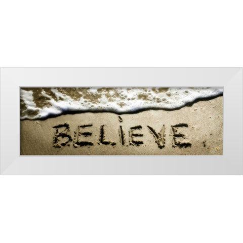 Believe White Modern Wood Framed Art Print by Hausenflock, Alan