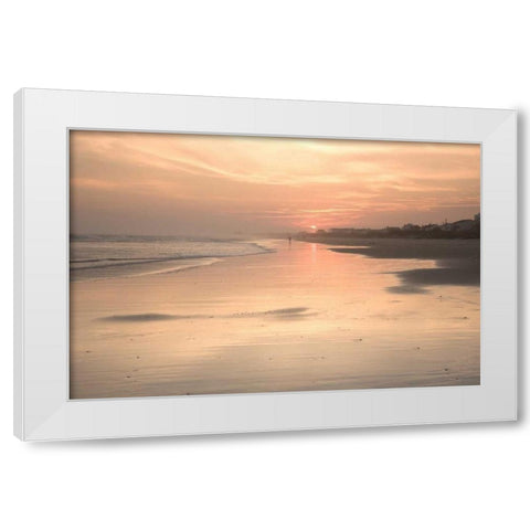Beach Sunset I White Modern Wood Framed Art Print by Hausenflock, Alan