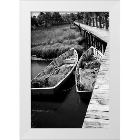 Nets and Boats I White Modern Wood Framed Art Print by Hausenflock, Alan