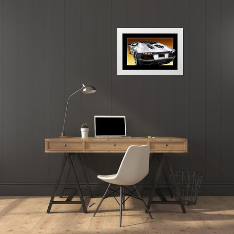 Italian Supercar I White Modern Wood Framed Art Print by Hausenflock, Alan