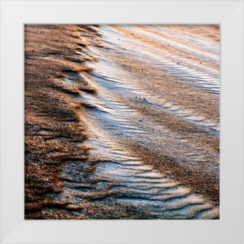 Wind Sand and Water IV White Modern Wood Framed Art Print by Hausenflock, Alan
