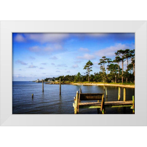 Cedar Island Bay White Modern Wood Framed Art Print by Hausenflock, Alan