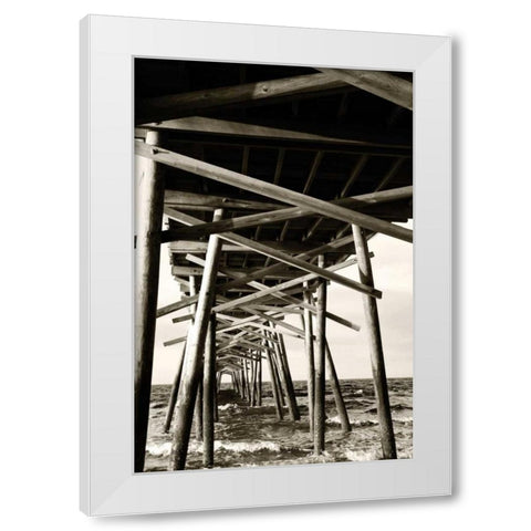 Atlantic Beach Pier II White Modern Wood Framed Art Print by Hausenflock, Alan