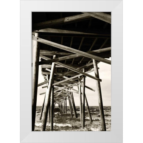 Atlantic Beach Pier II White Modern Wood Framed Art Print by Hausenflock, Alan