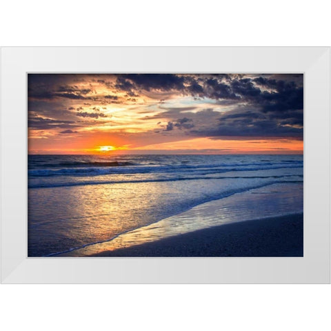 Sunrise Above The Sea II White Modern Wood Framed Art Print by Hausenflock, Alan