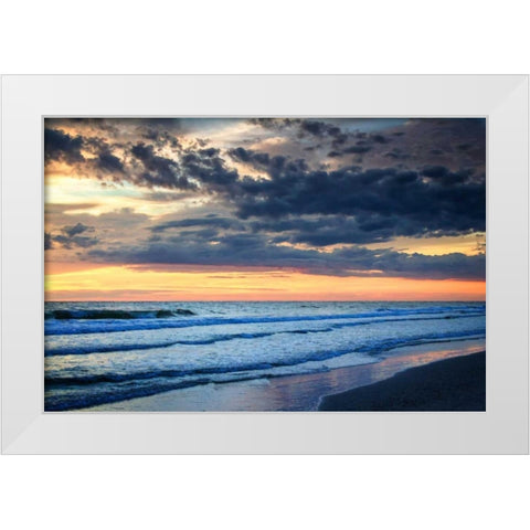 Sunrise Above The Sea III White Modern Wood Framed Art Print by Hausenflock, Alan