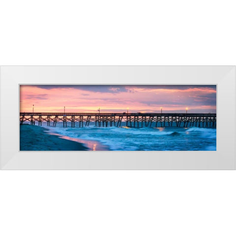 Dawn Over The Pier White Modern Wood Framed Art Print by Hausenflock, Alan