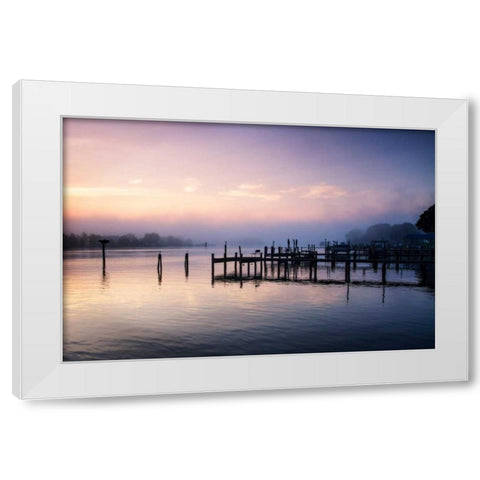 Neale Sound Sunrise III White Modern Wood Framed Art Print by Hausenflock, Alan